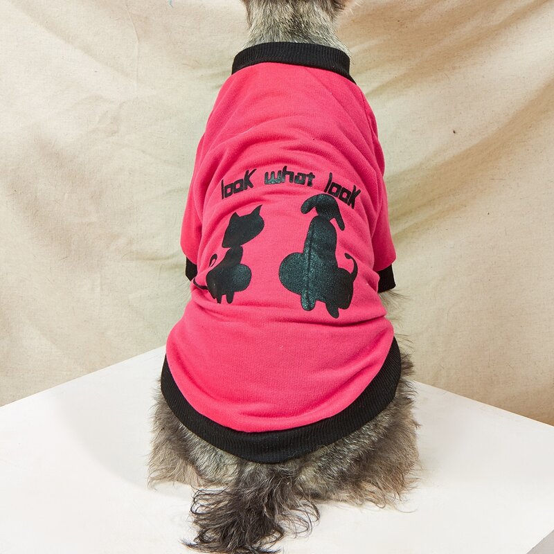 

Cartoon Graphic Pet Tee, Hot pink