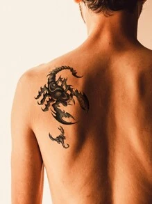 Etiqueta engomada del tatuaje a prueba de agua, 1 hoja de tatuajes temporales con estampado de escorpión para hombres, pegatinas de tatuajes de animales para adultos, tatuajes falsos que parecen reales, para hombres, mujeres y niñas