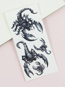 Etiqueta engomada del tatuaje a prueba de agua, 1 hoja de tatuajes temporales con estampado de escorpión para hombres, pegatinas de tatuajes de animales para adultos, tatuajes falsos que parecen reales, para hombres, mujeres y niñas