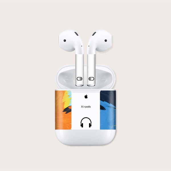 

Graphic Print AirPods Case Sticker, Multicolor
