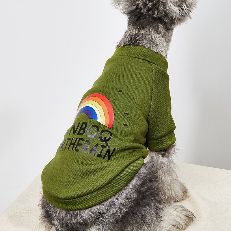 

Rainbow Print Pet Sweatshirt, Army green