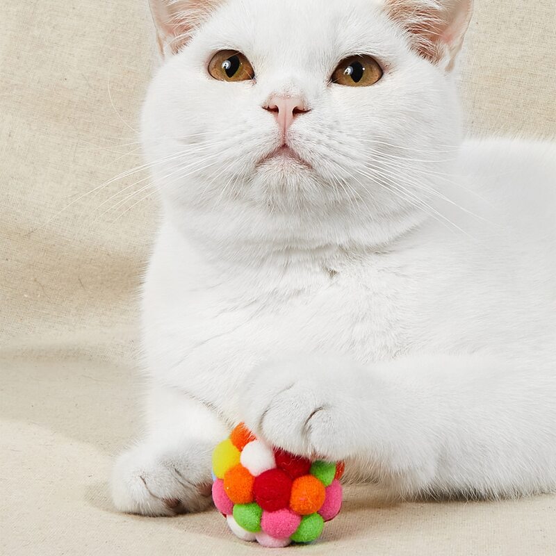 

1pc Pom Pom Bell Pet Sound Toy, Multicolor