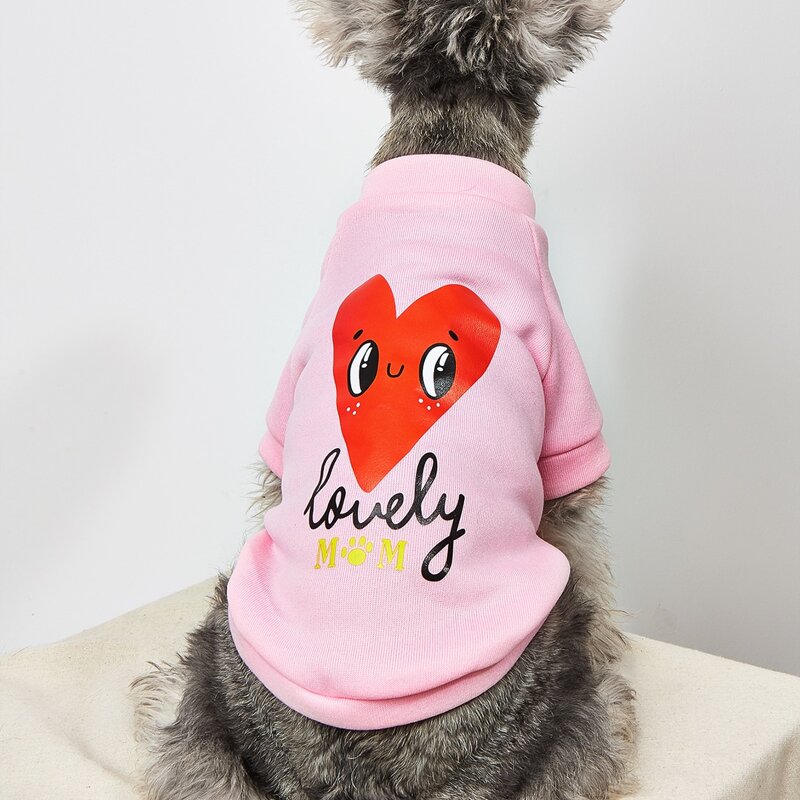 

Heart Print Pet Sweatshirt, Baby pink