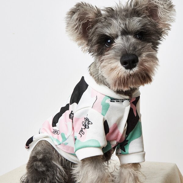 

Cartoon Graphic Pet Coat, Multicolor