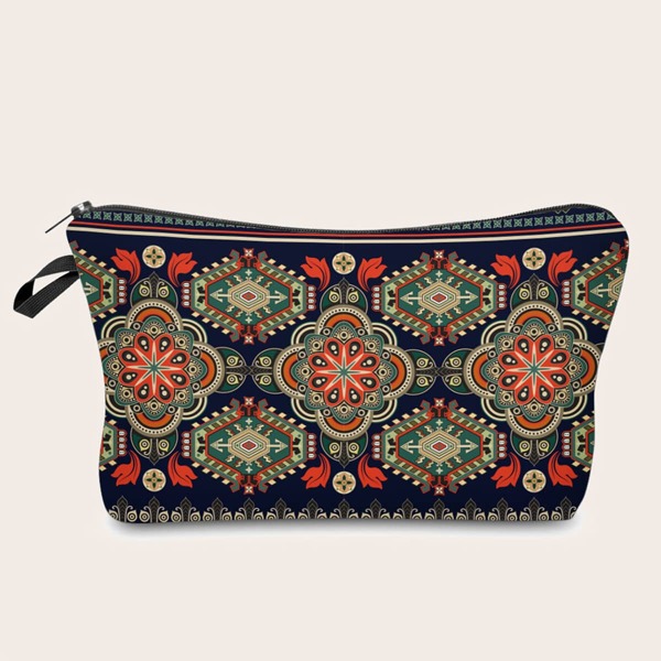 

Mandala Print Makeup Bag, Multicolor