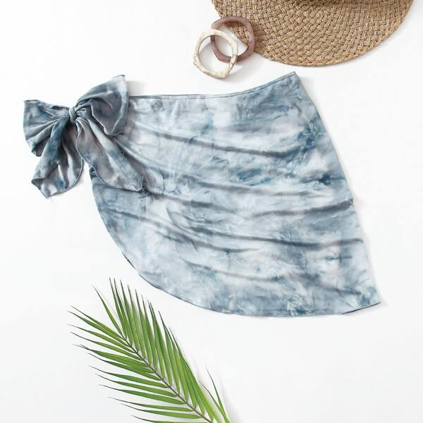

Plus Tie Dye Knot Side Cover Up, Multicolor