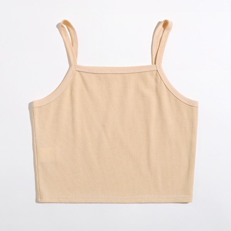 

Solid Crop Cami Top, Khaki