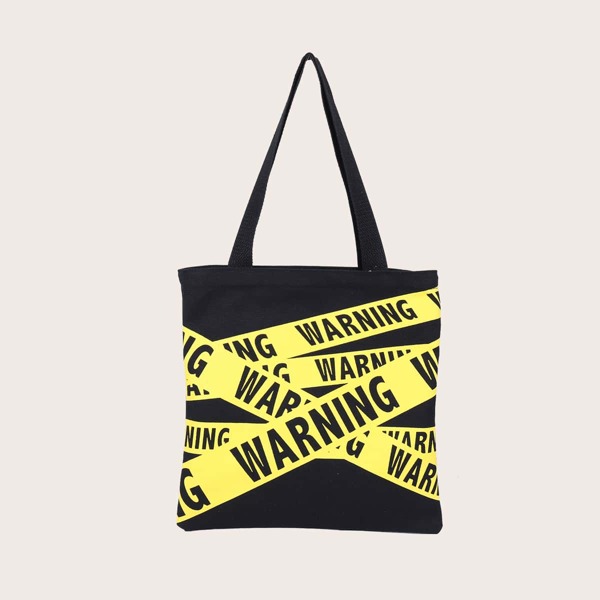 

Letter Graphic Shopper Bag, Black