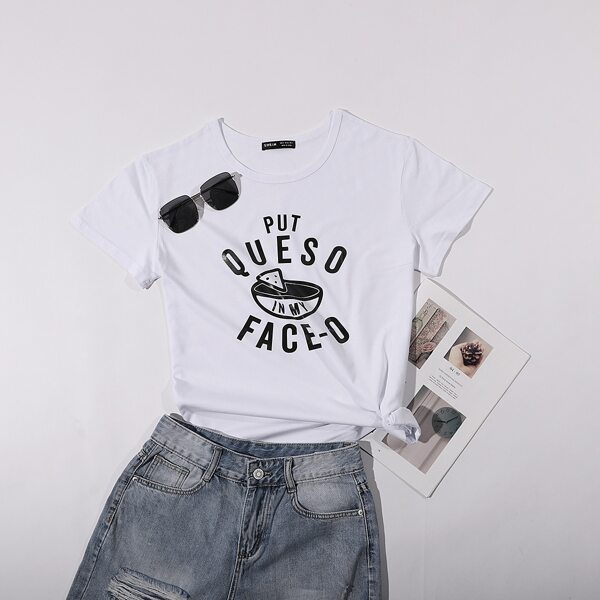 

Letter & Cartoon Graphic Tee, White