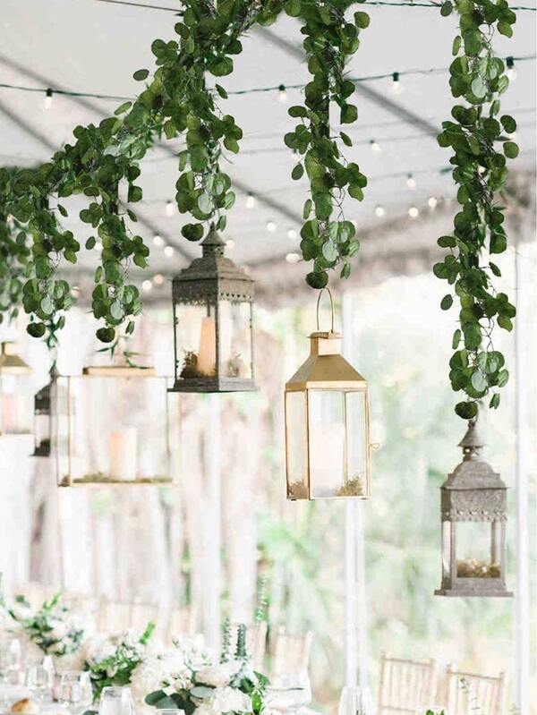 SHEIN 1 pieza Follaje artificial, plantas falsas, decoración de otoño, habitación, escritorio, decoración de jardín, artículos de decoración de habitación, regalo navideño