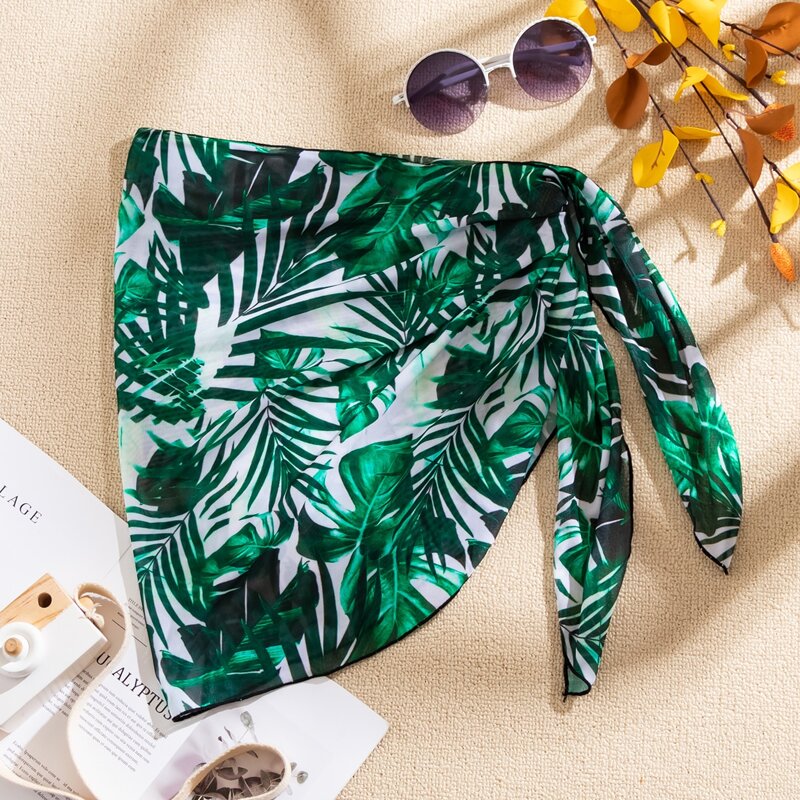 

Tropical Knot Waisted Cover Up, Green