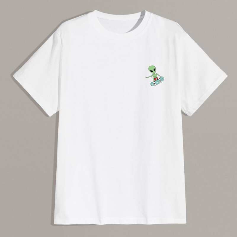 

Guys Alien Print Tee, White