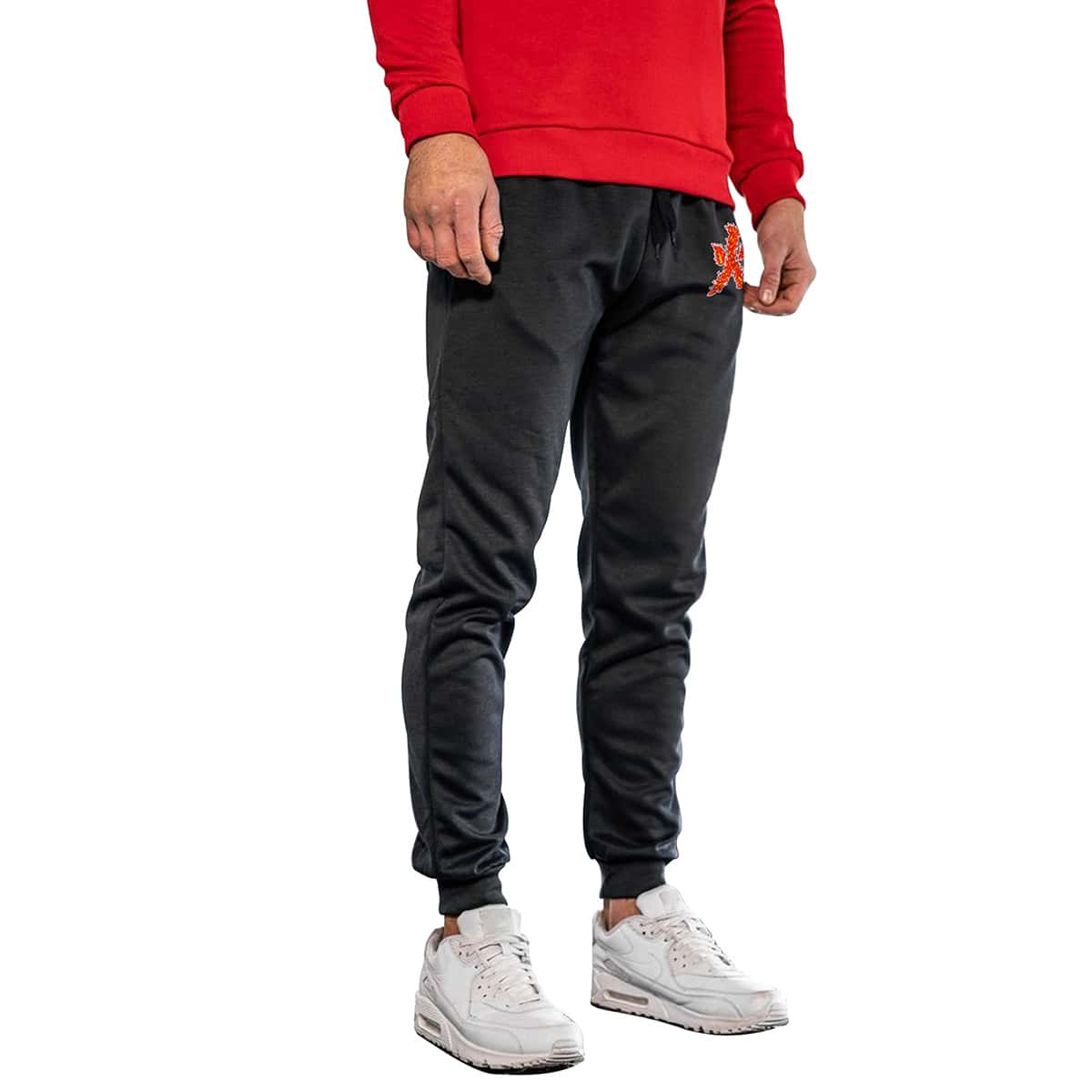 

Guys Fire Print Sweatpants, Black
