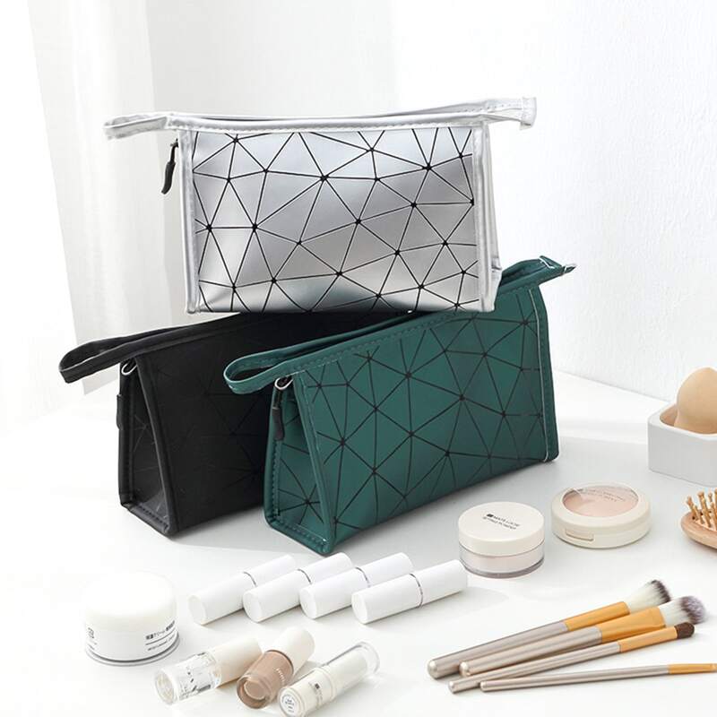 

1pc Random Geometric Pattern Makeup Bag, Multicolor