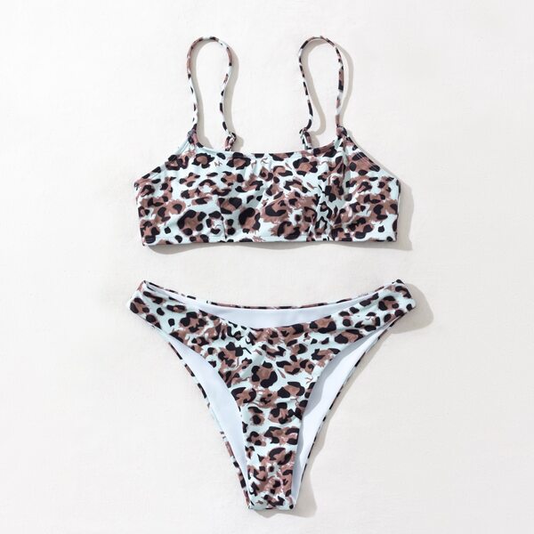 

Leopard Cheeky Bikini Swimsuit, Multicolor