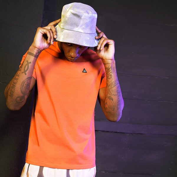 

Men Patched Detail Tee, Orange