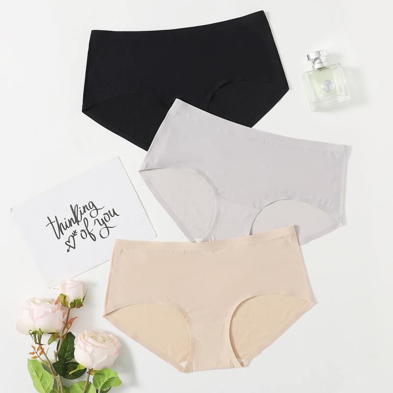 

3pack Solid Seamless Panty Set, Multicolor