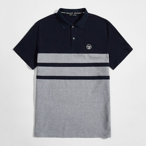 

Men Patched Detail Colorblock Polo Shirt, Multicolor