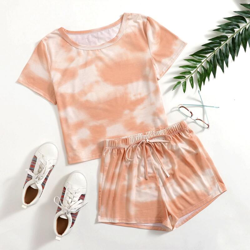 

Tie Dye Knot Lounge Set, Orange