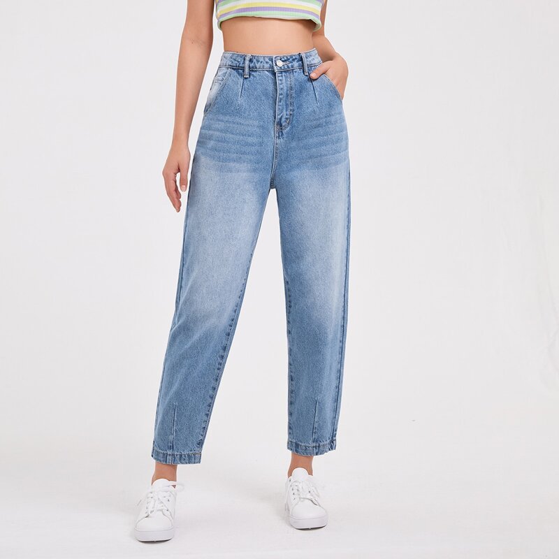 

High Waist Mom Jeans, Light wash