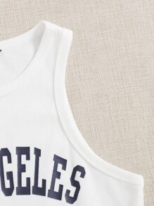 SHEIN EZwear Mẫu xe tăng hoa văn - trắng - Xem 3