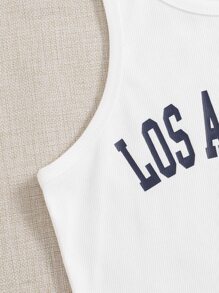 SHEIN EZwear Mẫu xe tăng hoa văn - trắng - Xem 4