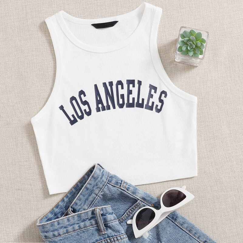 

Letter Graphic Tank Top, White