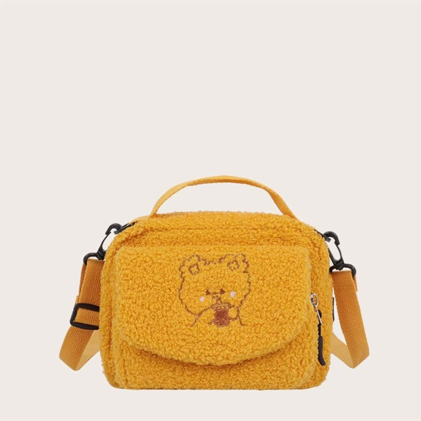 

Girls Cartoon Graphic Satchel Bag, Yellow