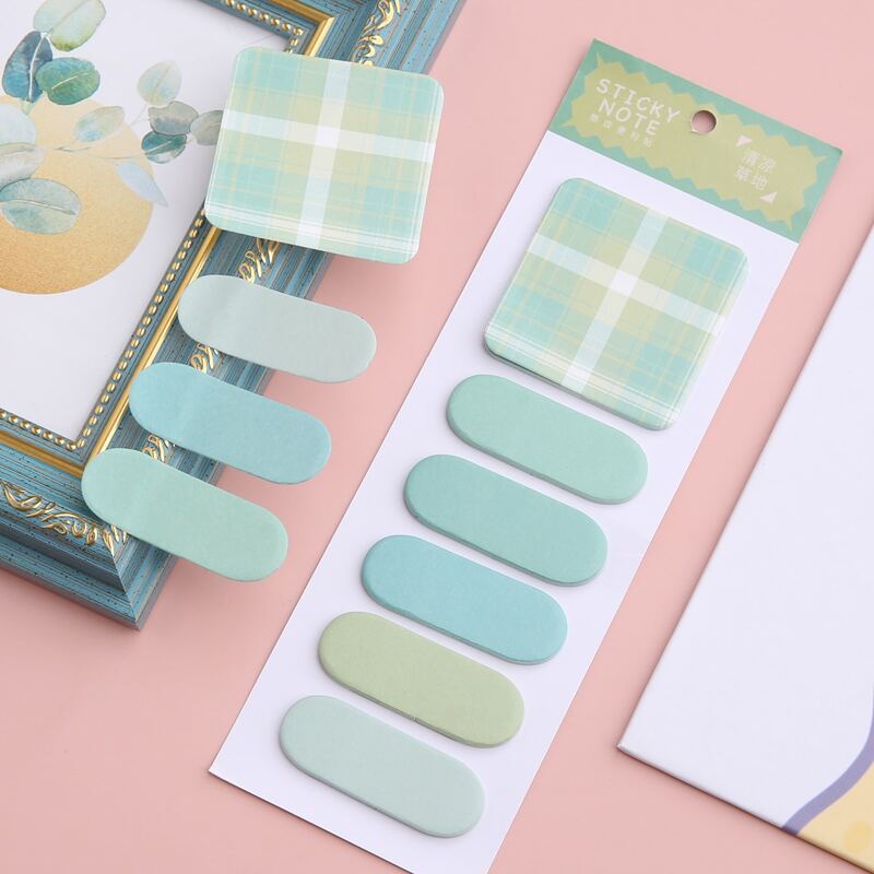 

1pack Plaid Pattern Sticky Note, Multicolor