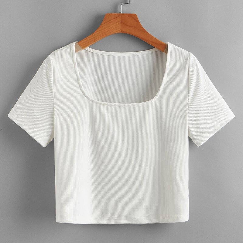

Solid Crop Tee, White