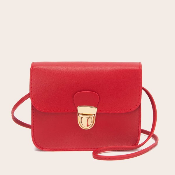 

Push Lock Stitch Detail Crossbody Bag, Red