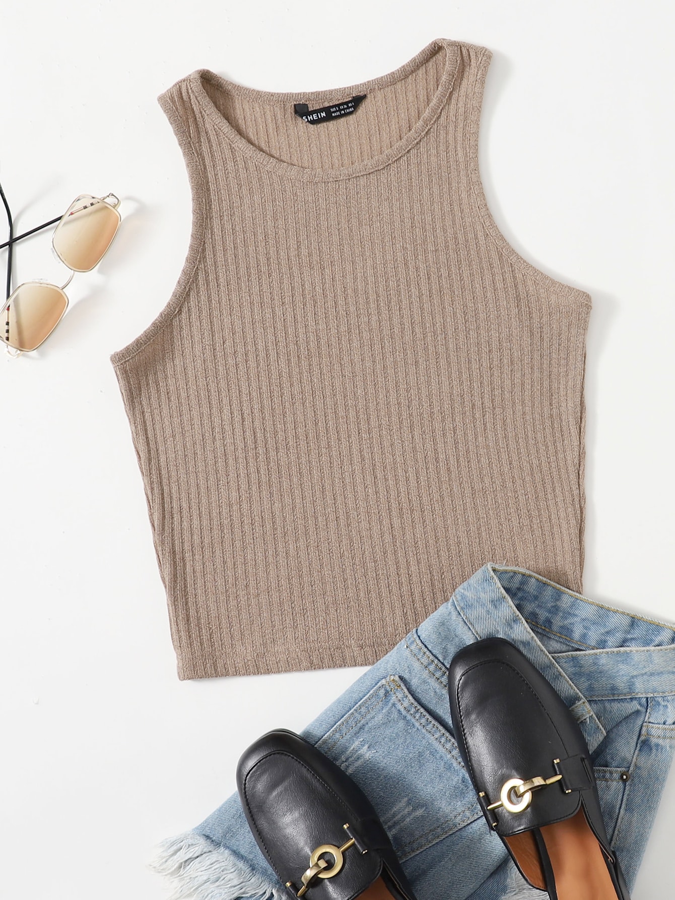 Solid Rib-knit Tank Top thumbnail