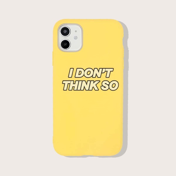 

Letter Print iPhone Case, Yellow