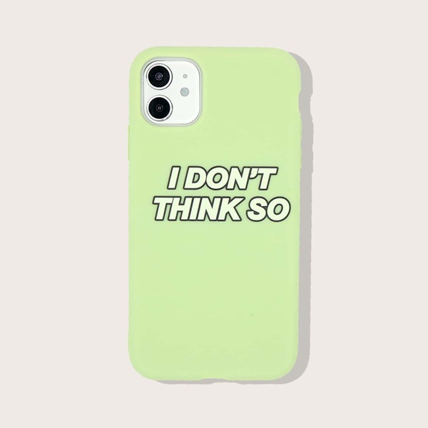 

Чехол для iPhone с текстовым принтом, Зелёный