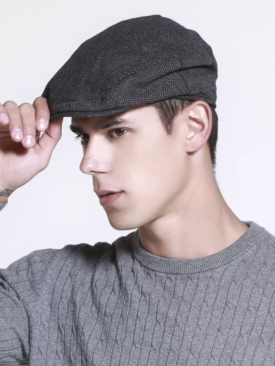 Men Chevron Print Newsboy Cap - Multicolor - View 1