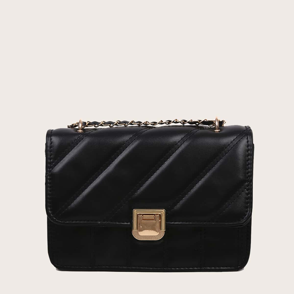 

Quilted Chain Bag, Black