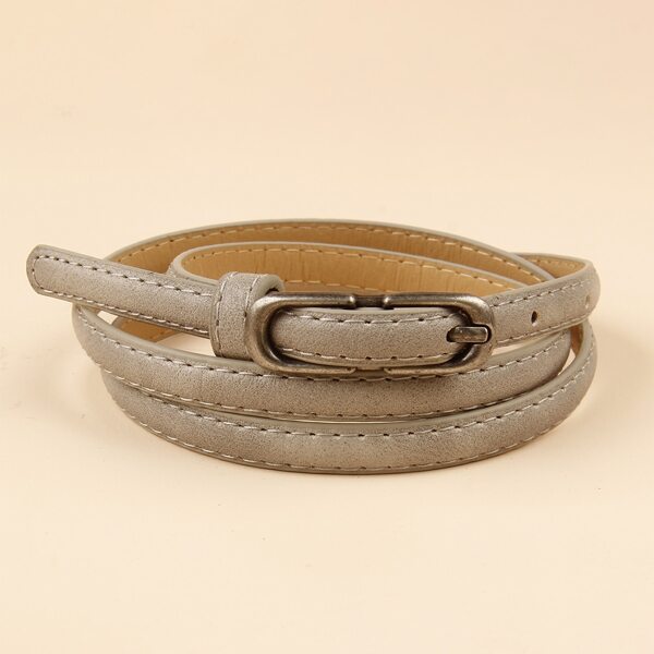 

Metal Buckle Belt, Light grey