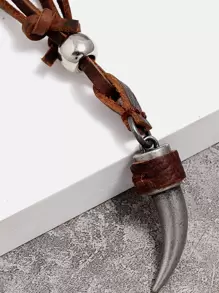 時尚流行男士PU皮革項鍊合金，適合度假和時尚外觀