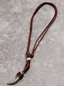 時尚流行男士PU皮革項鍊合金，適合度假和時尚外觀