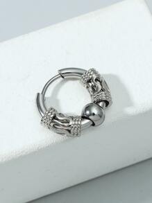 Bông tai nam bằng thép không gỉ 1 cái thời trang và phổ biến để làm quà tặng trang sức và cho vẻ ngoài sành điệu - Bạc - Xem 2