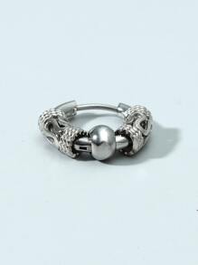 Bông tai nam bằng thép không gỉ 1 cái thời trang và phổ biến để làm quà tặng trang sức và cho vẻ ngoài sành điệu - Bạc - Xem 3