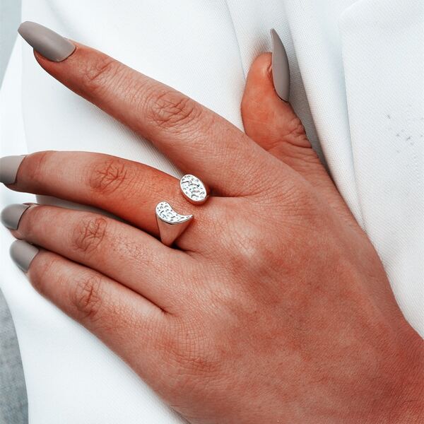 

Geo Decor Cuff Ring, Silver
