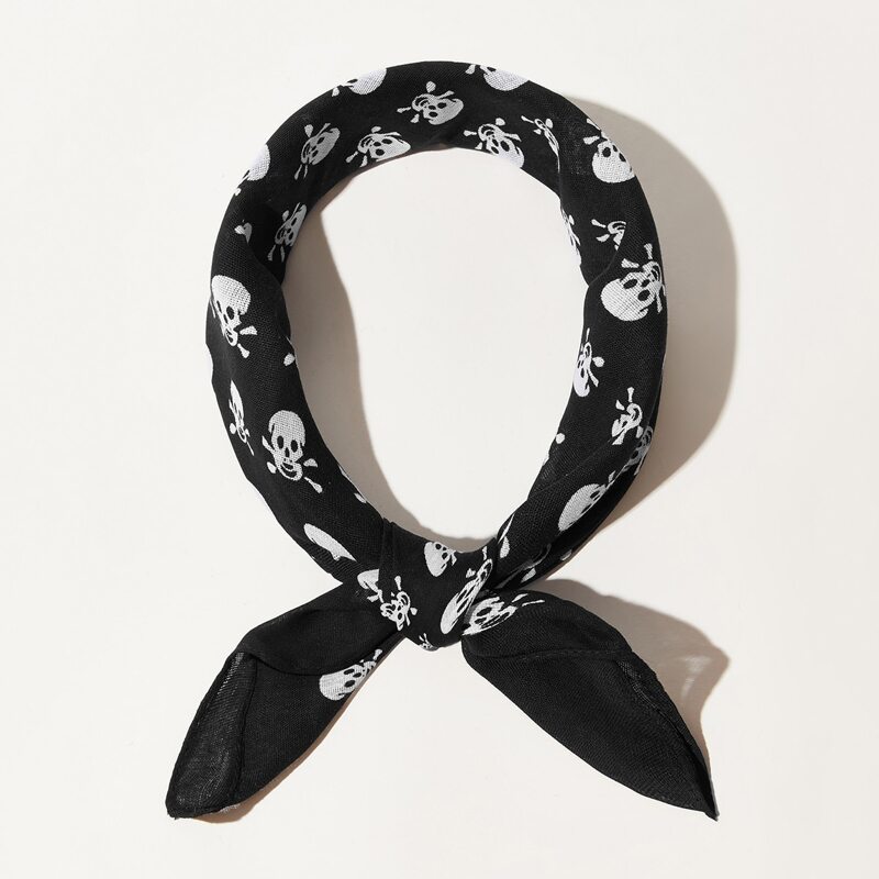

Skull Print Bandana, Black