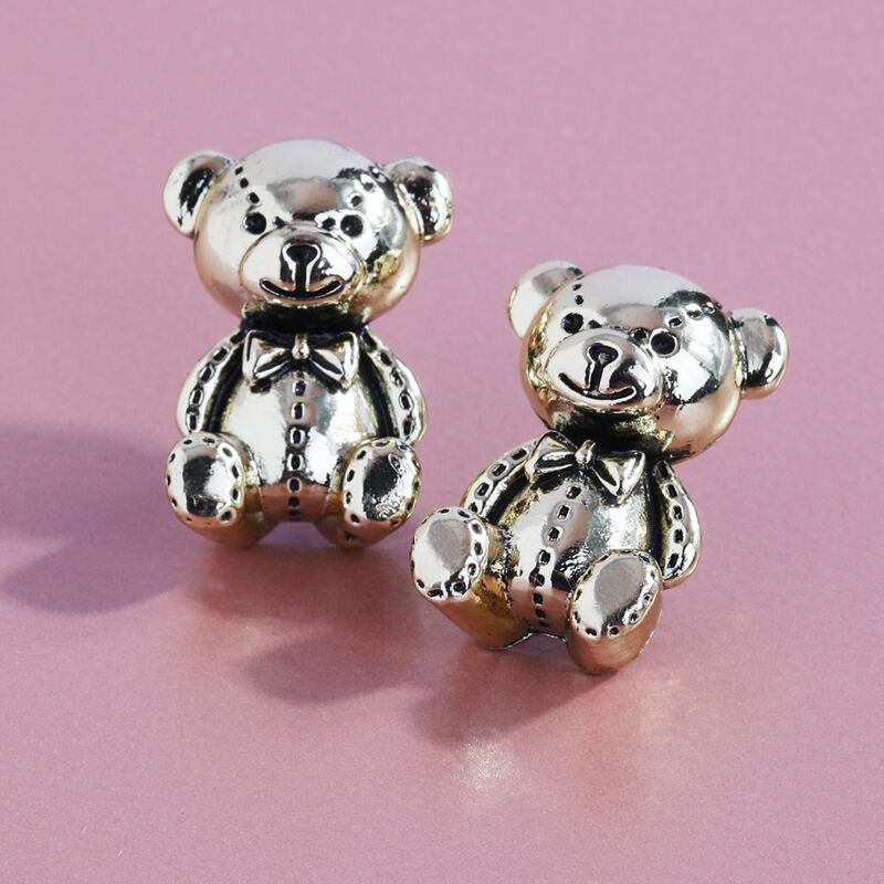 

Retro Bear Stud Earrings, Gold