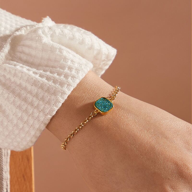 

Glitter Geo Decor Bracelet, Blue