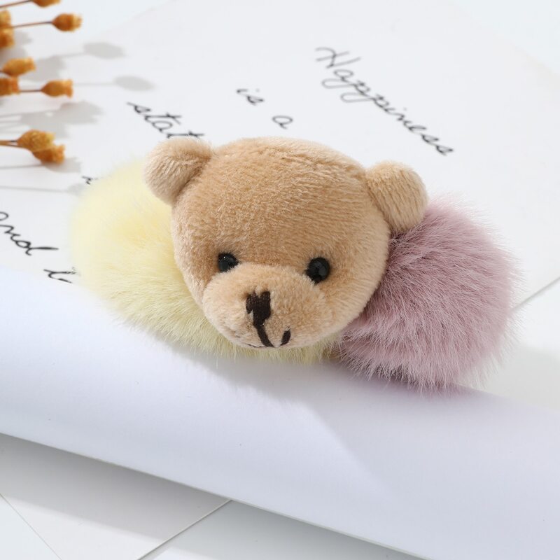 

1pc Cartoon Bear Fluffy Hair Tie, Multicolor