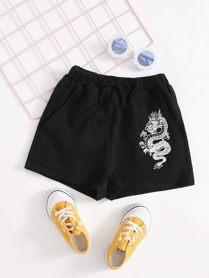SHEIN Pantaloncini da ragazza Tasca Animale Casual SHEIN ITALIA