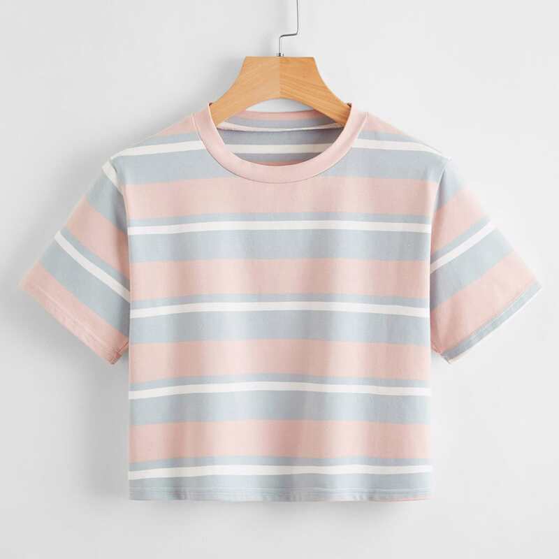 

Striped Crop Tee, Multicolor