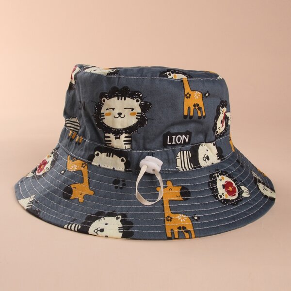 

Baby Cartoon Graphic Bucket Hat, Grey
