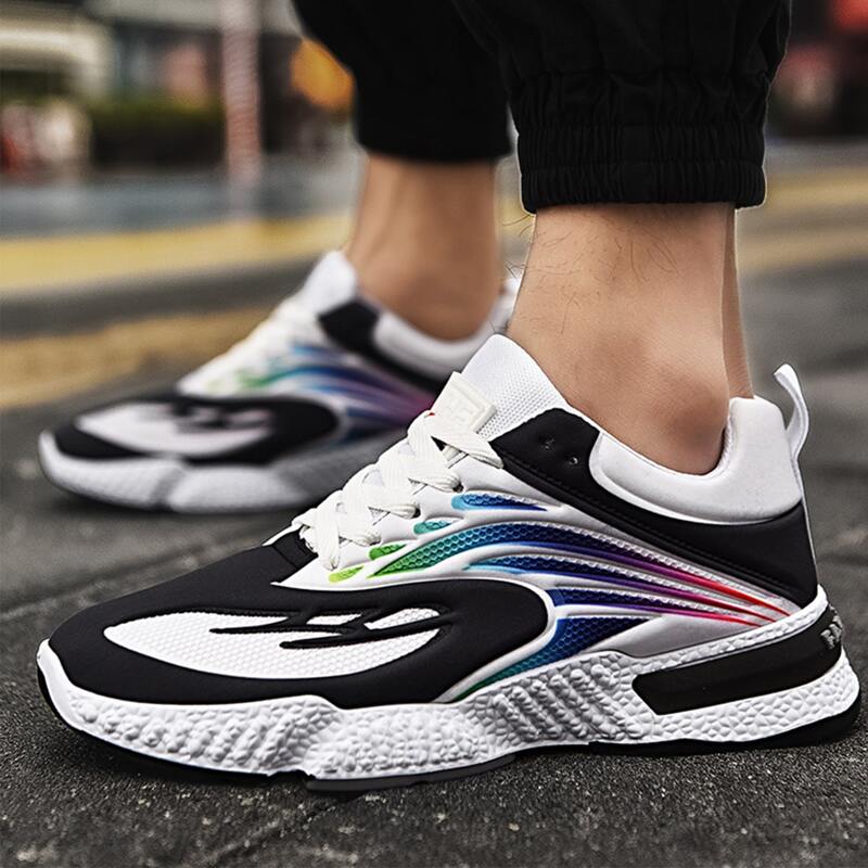 

Guys Color Block Sneakers, Black and white
